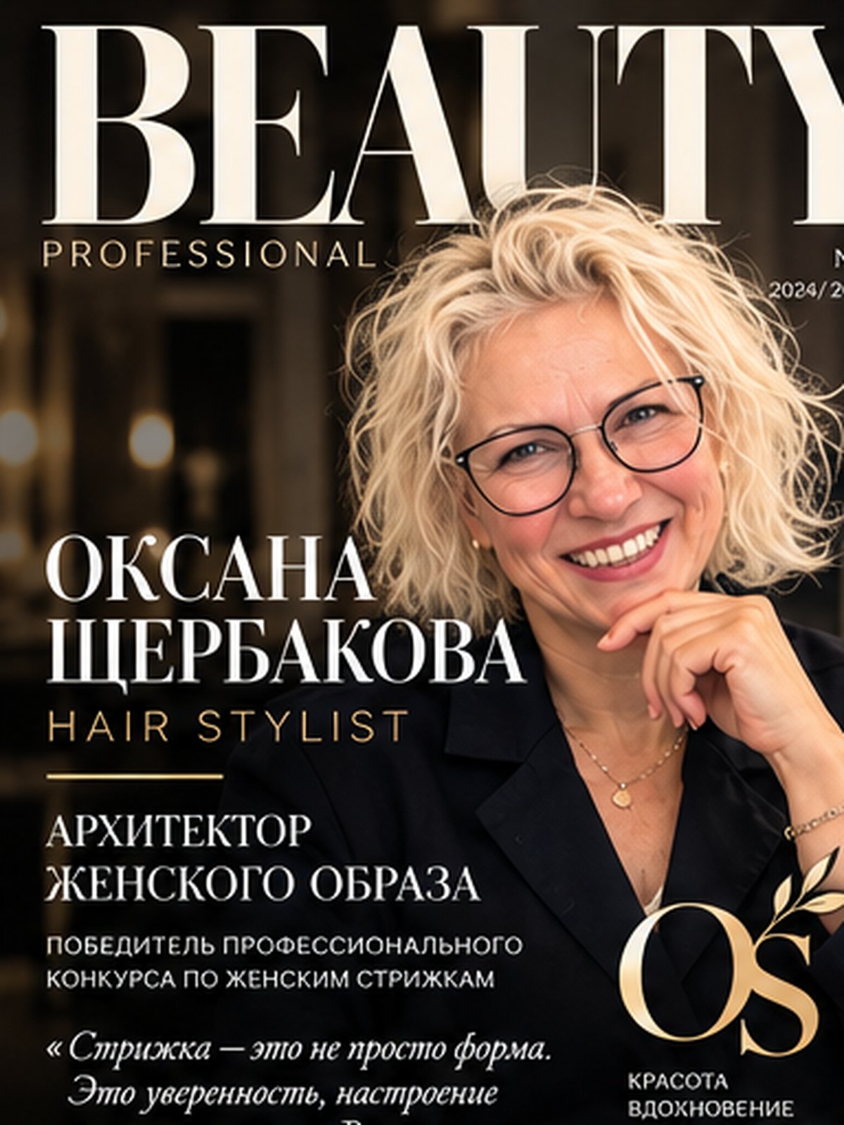 Оксана Щербакова на обложке журнала Beauty Professional